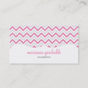 Chevron Pink and Modern Personalised Business Card