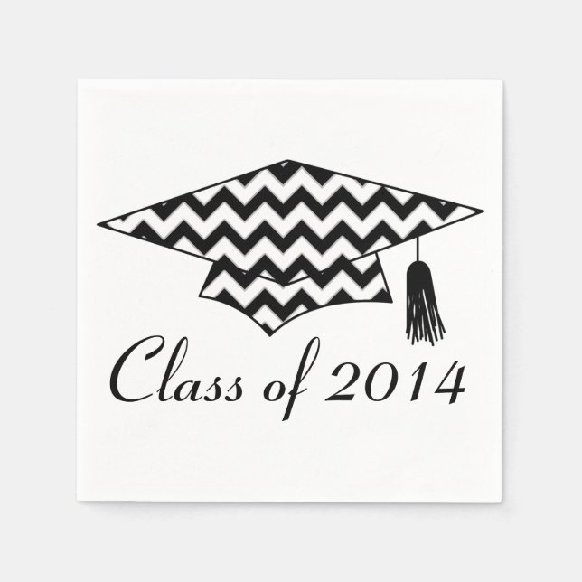 Chevron Print Custom Graduation Napkins (Front)