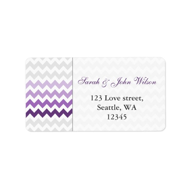 chevron purple Ombre  return address label (Front)