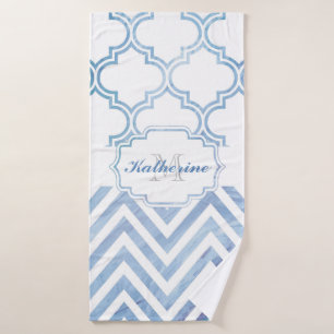 Chevron & Quatrefoil Bath Towel Set