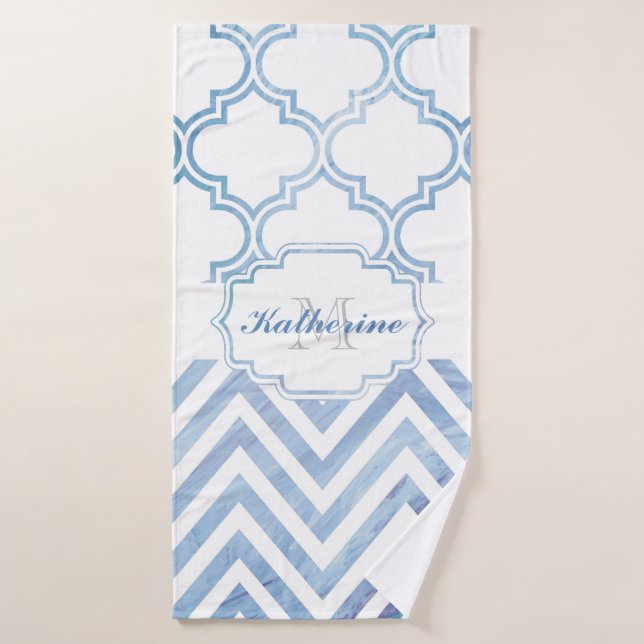 Chevron & Quatrefoil Bath Towel Set (Bath Towel)