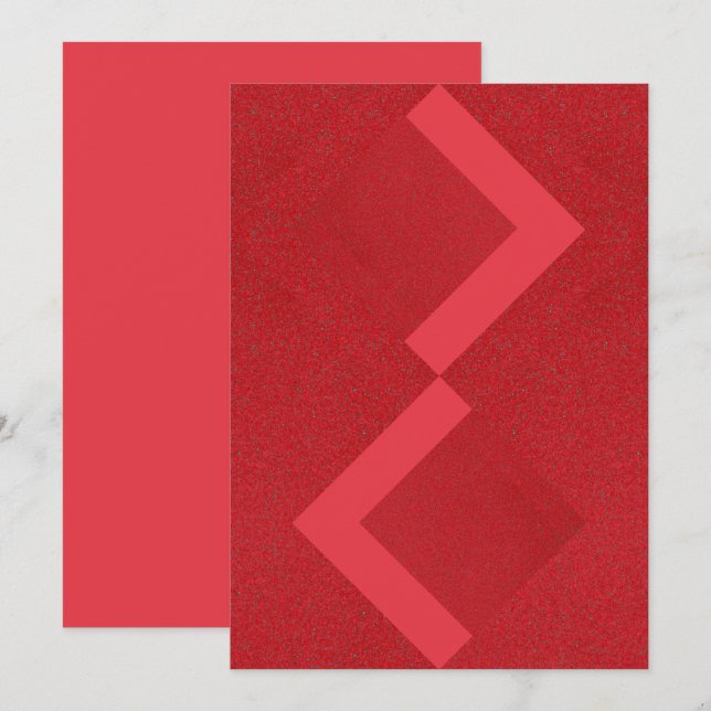 Chevron Red Bold Invitation – Customisable (Front/Back)