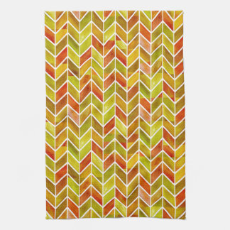Chevron Red Sage Kitchen Tea Towel