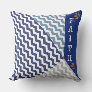 Chevron Reversible "Faith" Decorative Pillow