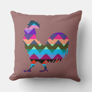 Chevron Rooster Pattern Cushion