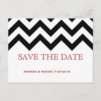 Chevron Save the Date Announcement Postcard