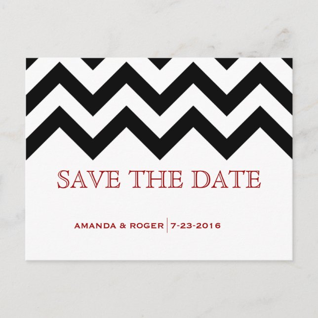 Chevron Save the Date Announcement Postcard (Front)