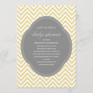 CHEVRON SHOWER BABY SHOWER INVITATIONS