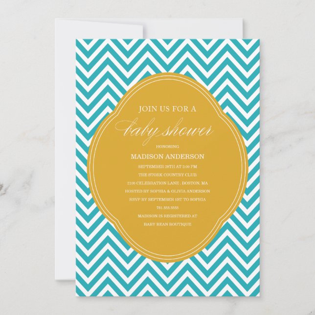 CHEVRON SHOWER | BABY SHOWER INVITATIONS (Front)