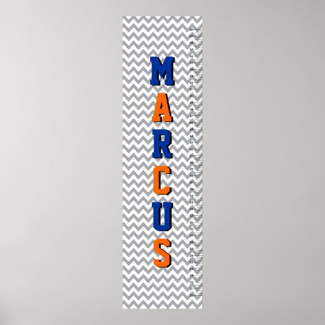 Chevron Six Letter Name Growth Chart (Front)