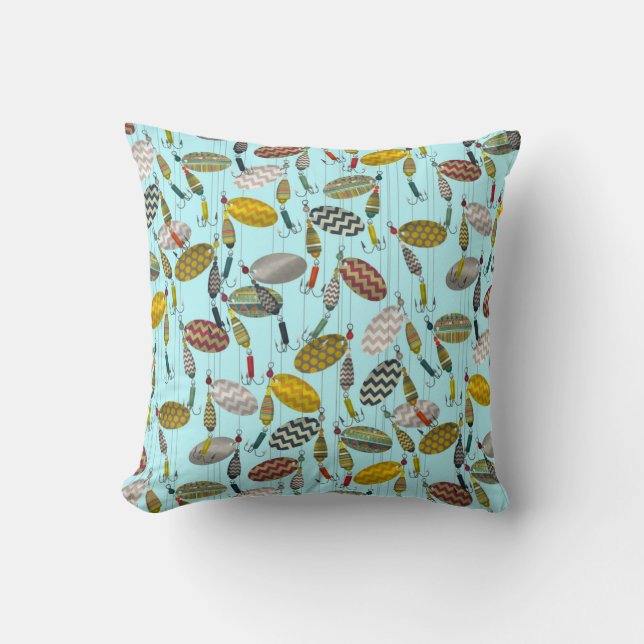 chevron spinners blue cushion (Front)