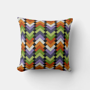 Chevron Squares in Folk Art Colours Cushion
