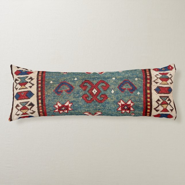 Chevron Stars Steel Blue Light Teal  Body Cushion (Front)