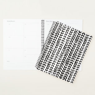 Chevron stripe - black planner