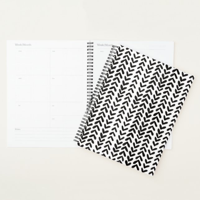 Chevron stripe - black planner (Display)