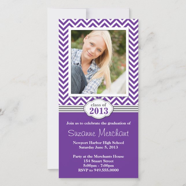 Chevron Stripe Graduation Invitation Class of 2013 (Front)