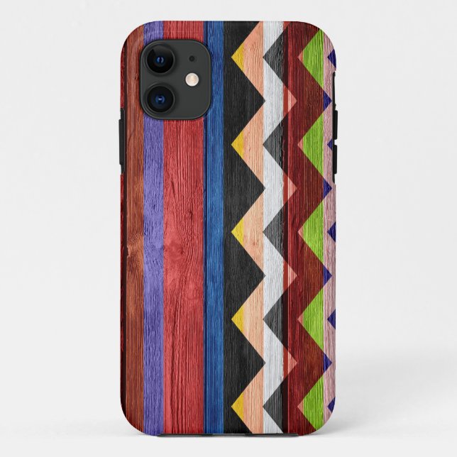 Chevron Stripe Modern Wood Case-Mate iPhone Case (Back)
