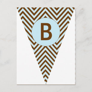 Chevron Stripe Party Flag Bunting Banner Post Card