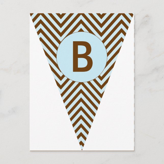 Chevron Stripe Party Flag Bunting Banner Post Card (Front)