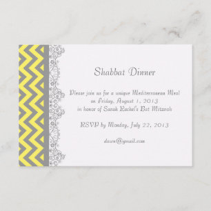 Chevron Stripe - yellow  Invitation - insert