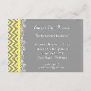Chevron Stripe - yellow  Invitation - insert