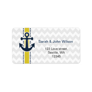 chevron stripes, anchor, nautical address labels