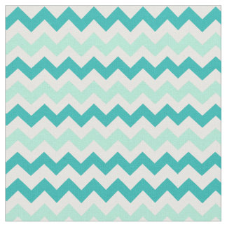 Chevron Stripes in Shades of Teal Fabric