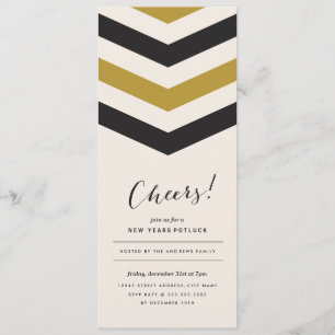 Chevron Stripes New Years Invite