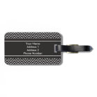 Chevron Stripes Personalised Monogram Black White