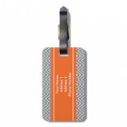 Chevron Stripes Personalised Monogram Grey Orange