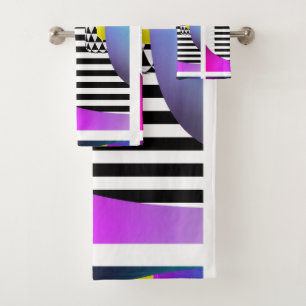 Chevron Stripes Triangles Bath Towel Set