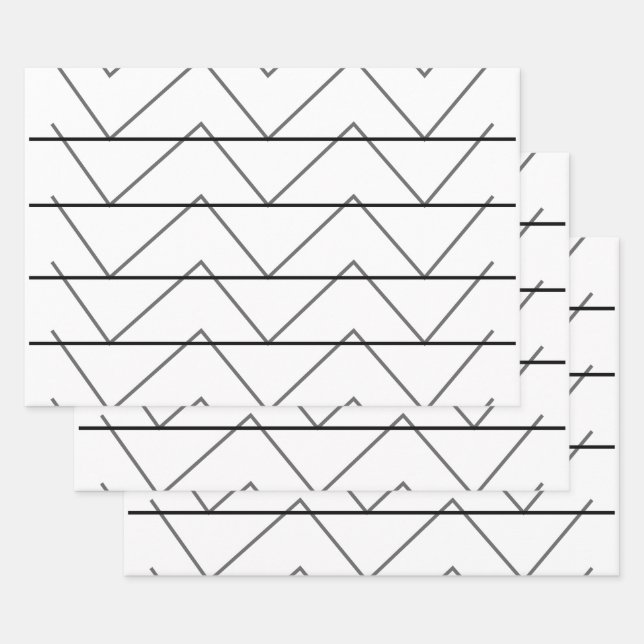 Chevron Stripes  Wrapping Paper Sheet (Set)