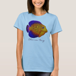 Chevron Tang Reef Fish Ladies Babydoll Shirt