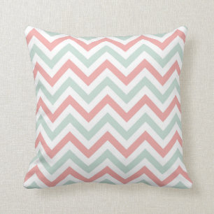 Chevron Throw Pillow {Mint & Coral}