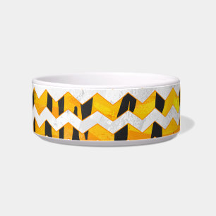 Chevron Tiger Black and Orange Print Bowl
