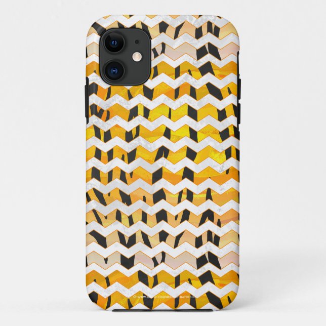 Chevron Tiger Black and Orange Print Case-Mate iPhone Case (Back)