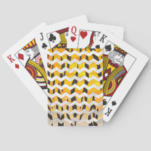 Chevron Tiger Black and Orange Print Playing Cards