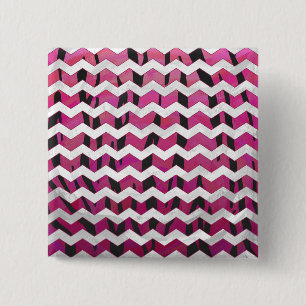 Chevron Tiger Hot Pink and Black Print 15 Cm Square Badge