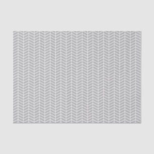 Chevron Tissue Paper - White on Grey