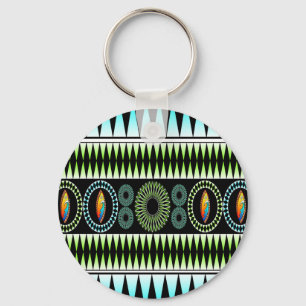 Chevron Tribal Pattern Key Ring