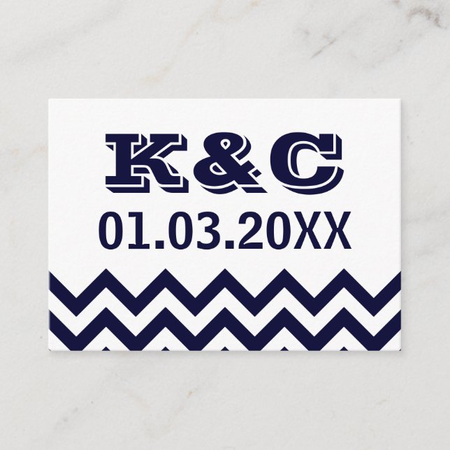 Chevron Wedding Place Cards (Front)