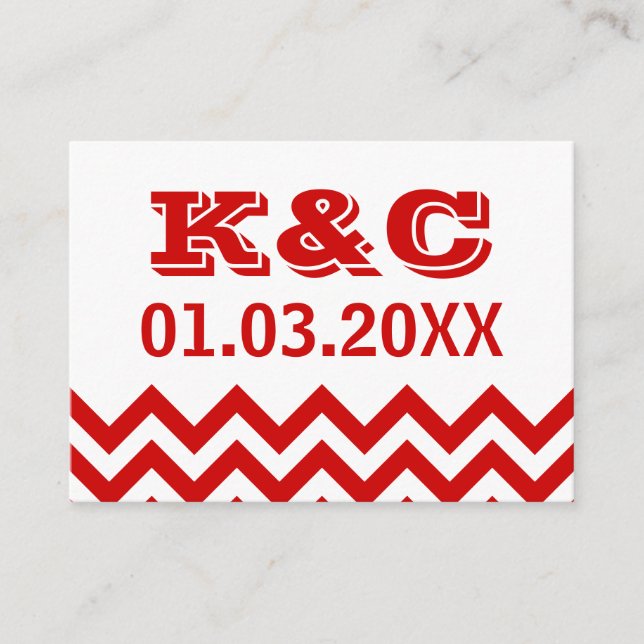 Chevron Wedding Place Cards (Front)