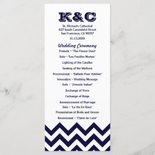 Chevron Wedding Programs Programme