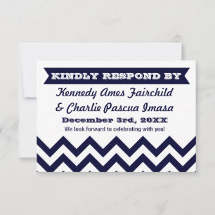 Chevron Wedding RSVP Cards