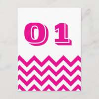 Chevron Wedding Table Number Cards