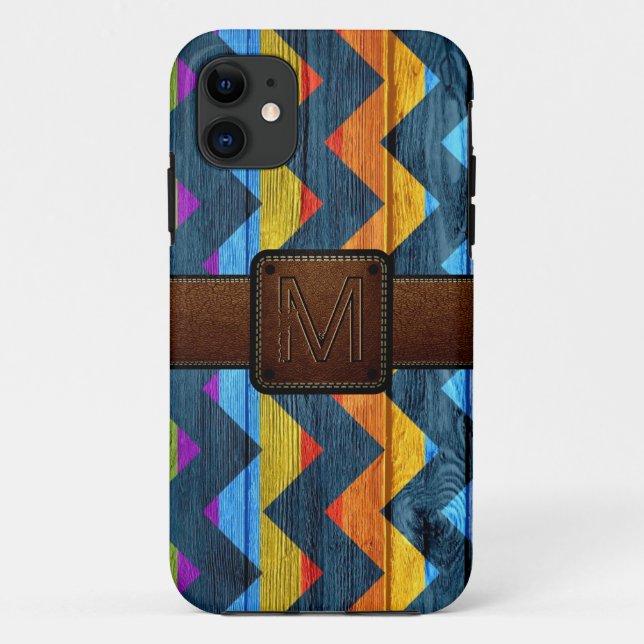 Chevron Wood Brown Leather Look #3 Case-Mate iPhone Case (Back)
