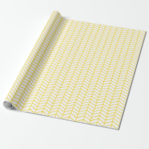 Chevron Wrapping Paper - Golden Yellow on White