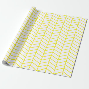 Chevron Wrapping Paper - Yellow on White XL