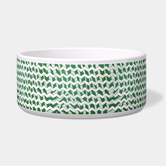 Chevron Zebra Green and White Print (Right)