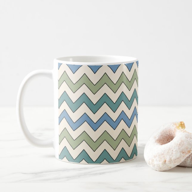 Chevron Zig Zag Coffee Mug (With Donut)